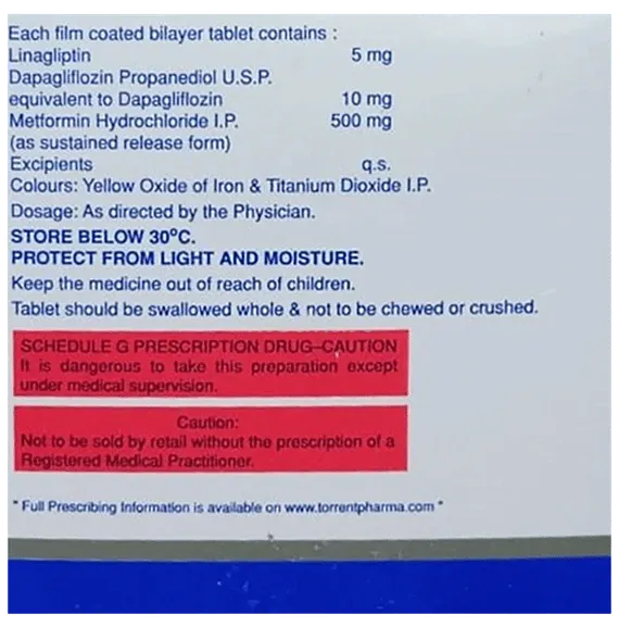 linaxa dm 500 tablet 10's
